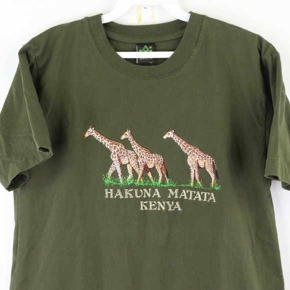 90s Mens Small Hakuna Matata Kenya Giraffe T Shirt - Picture 2 of 8